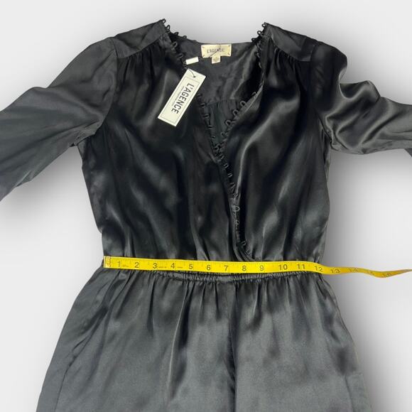 L'AGENECE Silk Long Sleeve V-Neck Romper Size 2 NEW - Picture 6 of 9